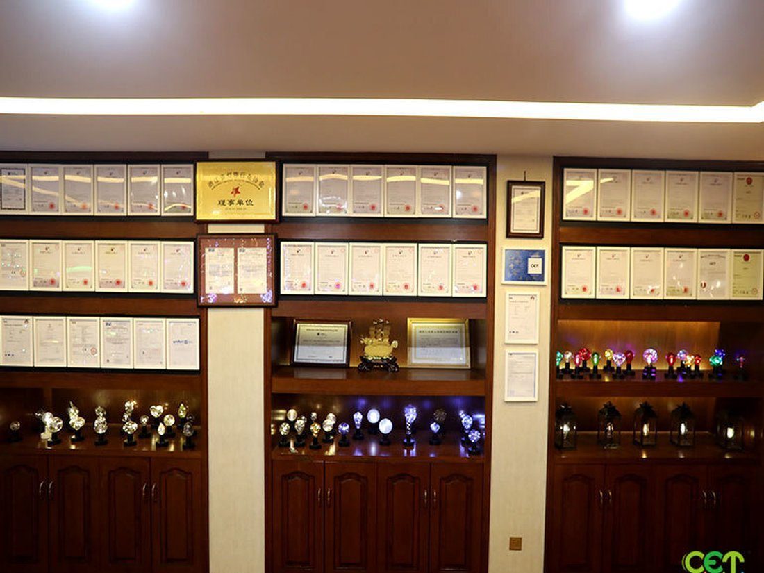 C.E.T. certificate and award wall