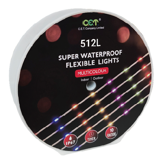 512L multicolour flexible light reel with timer