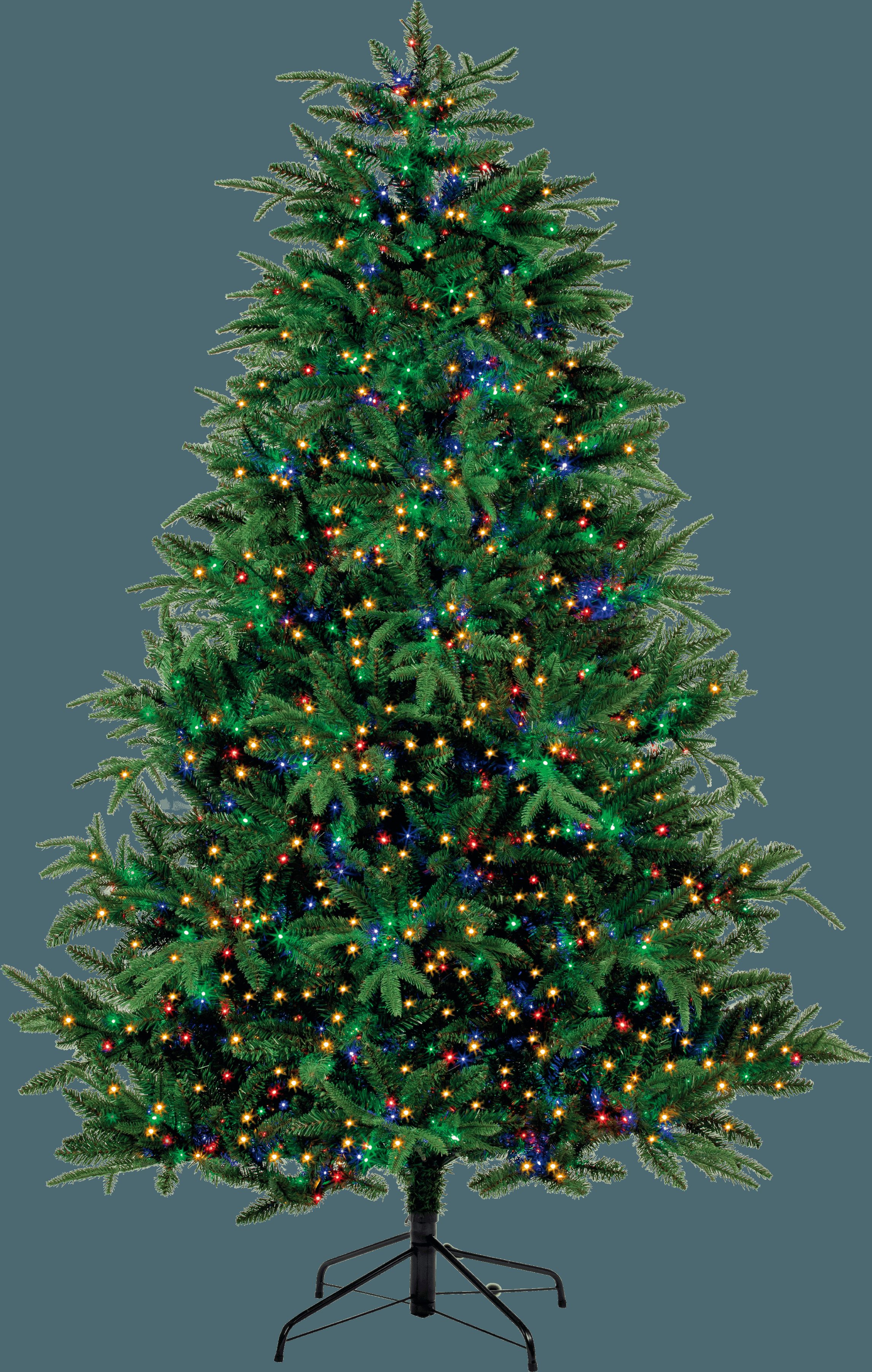 Vorbeleuchteter Weihnachtsbaum mit mehrfarbigen LED-Leuchten