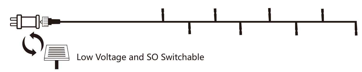 diagrama de cableado conmutable de baja tensión y SO